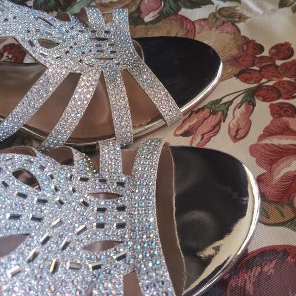 Forever Glitter High Heel Formal Sandals Women's Size 9 - Picture 5 of 12